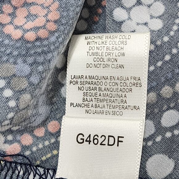 BCBGirls Skirt Womens M Blue Geometric Polka Dots Pull On A-Line Preppy Casual - Picture 5 of 8